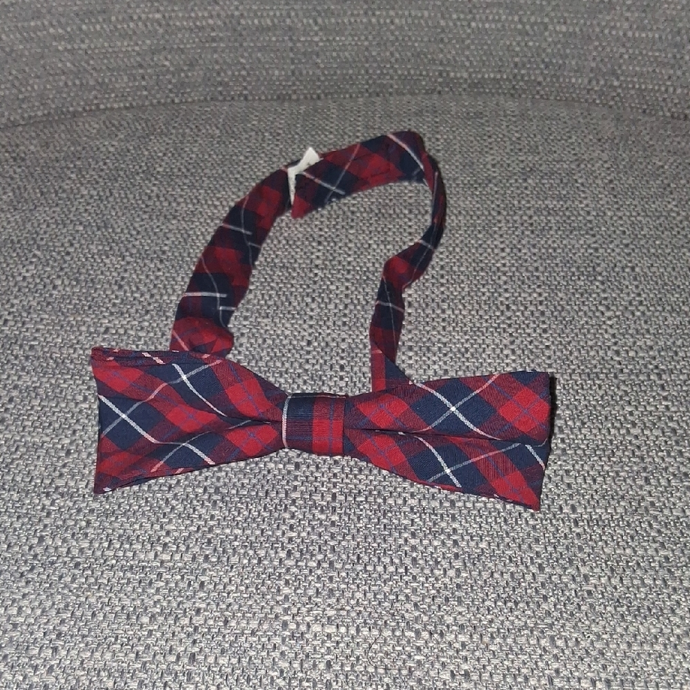 Classic Red and Blue Plaid Bow Tie